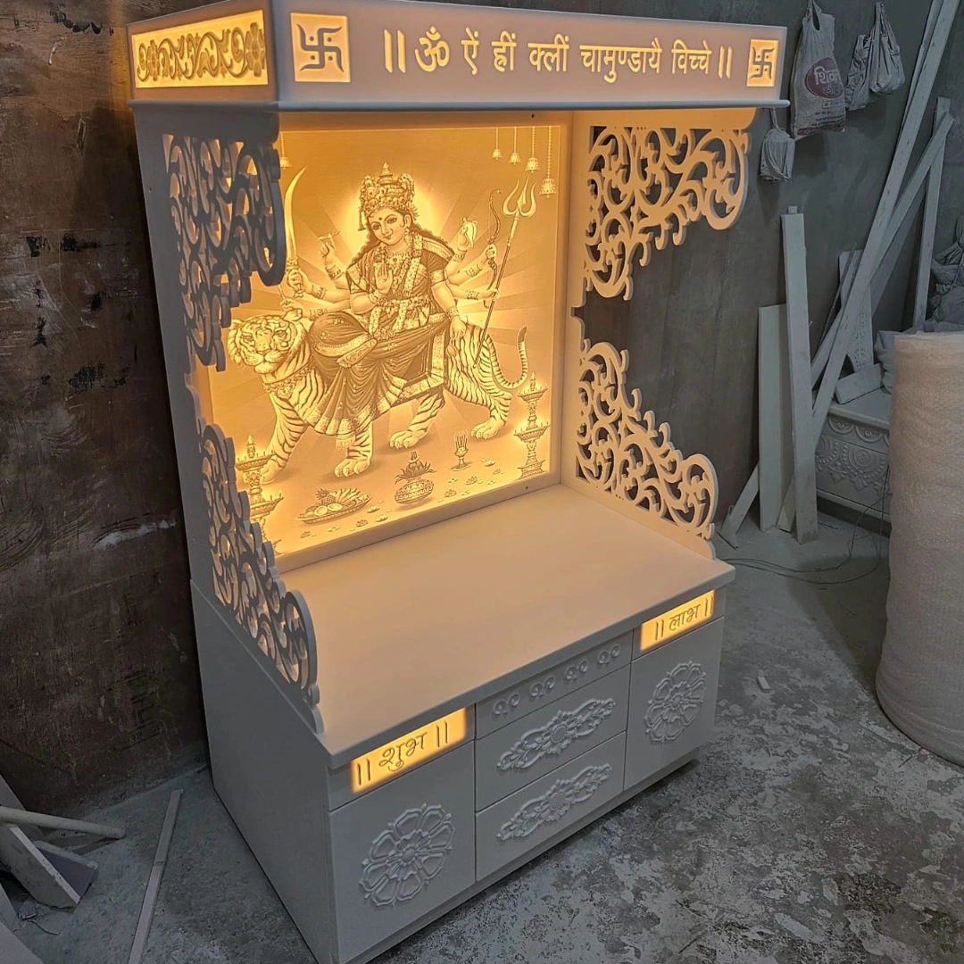 White Corian Temple With Led Backlit 